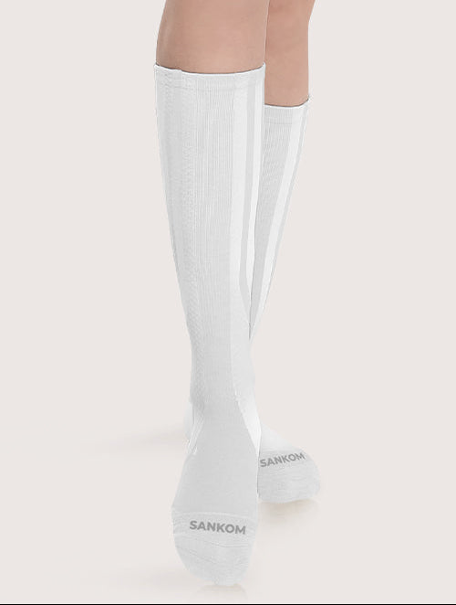 SANKOM PATENT ACTIVE COMPRESSION SOCKS  - WHITE
