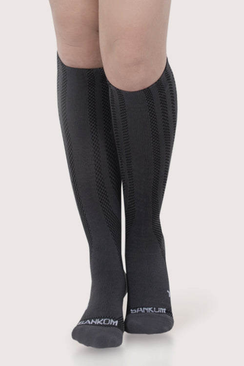 SANKOM PATENT ACTIVE COMPRESSION LIGHT SOCKS ABOVE THE KNEE - GREY