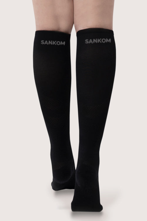 SANKOM PATENT ACTIVE COMPRESSION LIGHT SOCKS ABOVE THE KNEE - BLACK