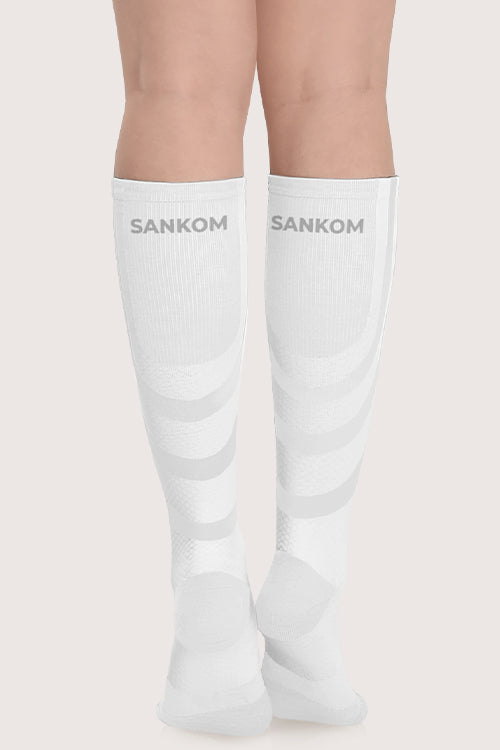 SANKOM PATENT ACTIVE COMPRESSION SOCKS for WOMEN - WHITE