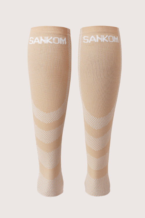 SANKOM PATENT ACTIVE COMPRESSION CALF SLEEVES - BEIGE