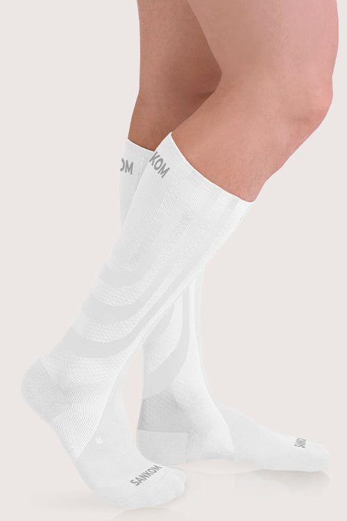 SANKOM PATENT ACTIVE COMPRESSION SOCKS  - WHITE